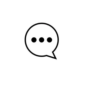 Minimalistic Speech Bubble vector line Icon Stock Illustration
