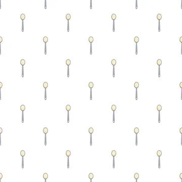 Minimalistic spoon repeating pattern on white background Stock Illustration