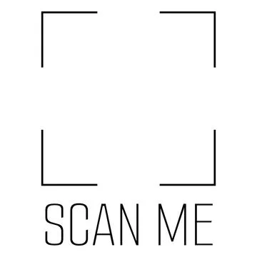 Minimalistic square frame with the text "SCAN ME", QR code template. Stock Illustration