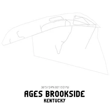 Minimalistic street map of Ages Brookside, Kentucky, United States. Stock Illustration