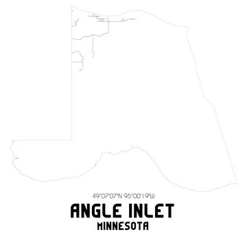 Minimalistic street map of Angle Inlet, Minnesota, United States. Stock Illustration