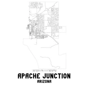 Minimalistic street map of Apache Junction, Arizona, United States. Ilustración de archivo