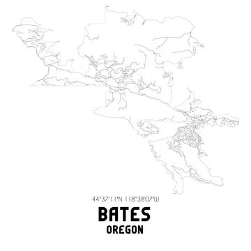 Minimalistic street map of Bates, Oregon, United States. Illustrazione stock