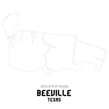 Minimalistic street map of Beeville, Texas, United States. Ilustração Stock