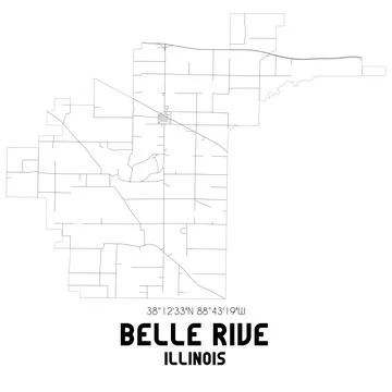 Minimalistic street map of Belle Rive, Illinois, United States. Illustration