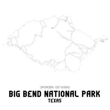 Minimalistic street map of Big Bend National Park, Texas, United States. Ilustración de archivo