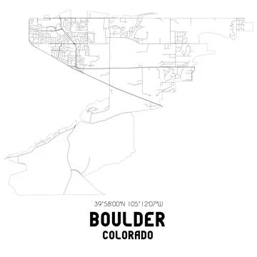 Minimalistic street map of Boulder, Colorado, United States. Illustrazione stock