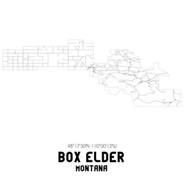 Minimalistic street map of Box Elder, Montana, United States. 库存插图