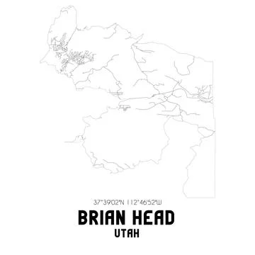 Minimalistic street map of Brian Head, Utah, United States. Stock Illustration