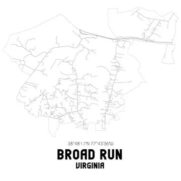 Minimalistic street map of Broad Run, Virginia, United States. Stock Illustration