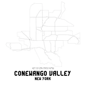 Minimalistic street map of Conewango Valley, New York, United States. Stock Illustration