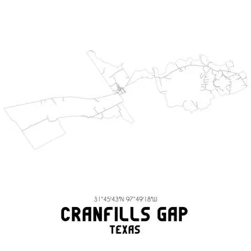 Minimalistic street map of Cranfills Gap, Texas, United States. Stock Illustration