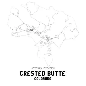 Minimalistic street map of Crested Butte, Colorado, United States. Illustrazione stock