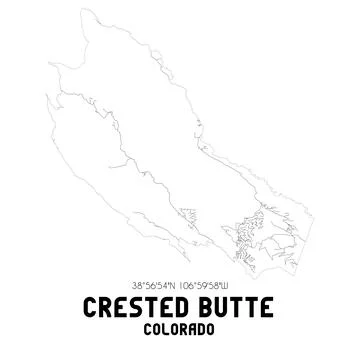 Minimalistic street map of Crested Butte, Colorado, United States. Illustrazione stock