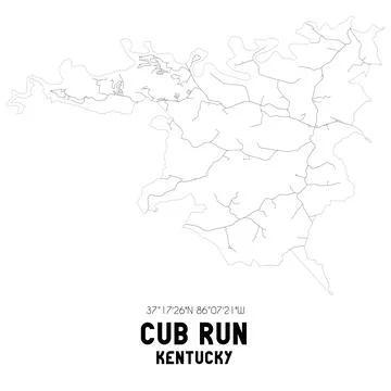Minimalistic street map of Cub Run, Kentucky, United States. Stock Illustration