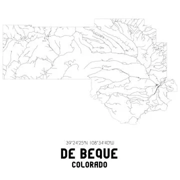 Minimalistic street map of De Beque, Colorado, United States. Illustrazione stock