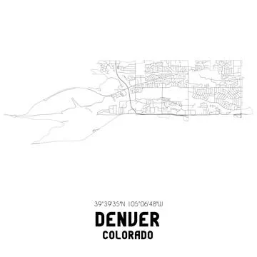 Minimalistic street map of Denver, Colorado, United States. Illustrazione stock