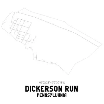 Minimalistic street map of Dickerson Run, Pennsylvania, United States. Stock Illustration