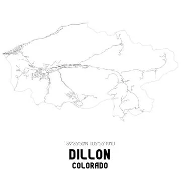 Minimalistic street map of Dillon, Colorado, United States. Stockillustratie