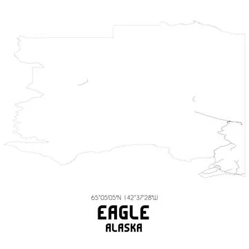 Minimalistic street map of Eagle, Alaska, United States. Illustrazione stock