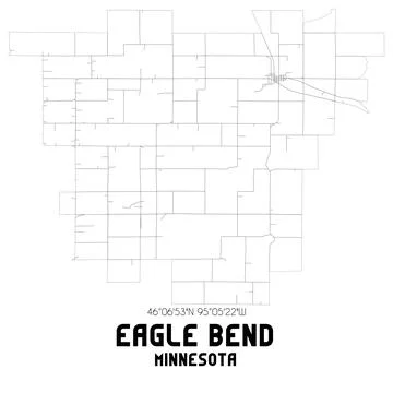 Minimalistic street map of Eagle Bend, Minnesota, United States. Illustrazione stock