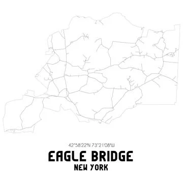 Minimalistic street map of Eagle Bridge, New York, United States. Illustrazione stock