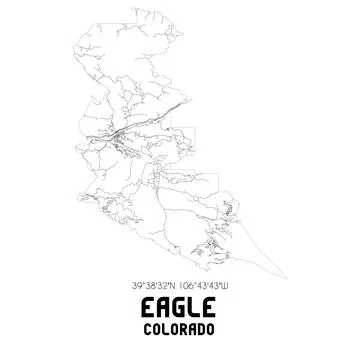 Minimalistic street map of Eagle, Colorado, United States. Illustrazione stock