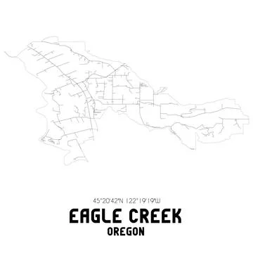 Minimalistic street map of Eagle Creek, Oregon, United States. イラスト素材