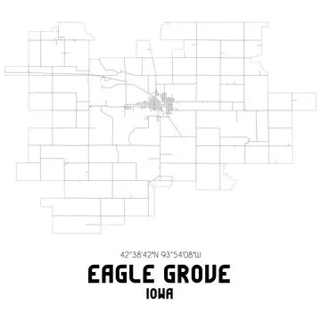 Minimalistic street map of Eagle Grove, Iowa, United States. Stock Illustration