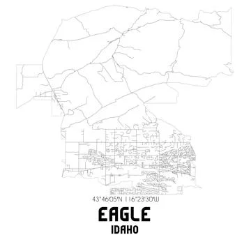 Minimalistic street map of Eagle, Idaho, United States. Illustrazione stock