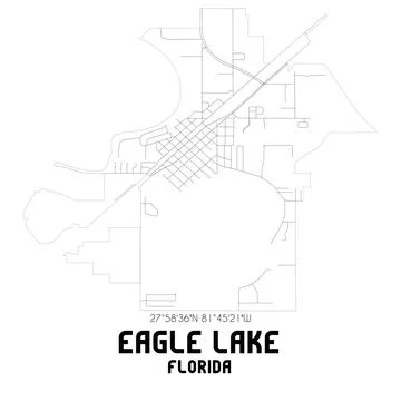 Minimalistic street map of Eagle Lake, Florida, United States. Illustrazione stock