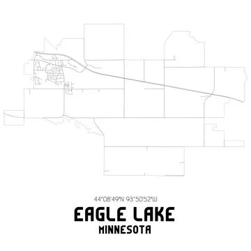 Minimalistic street map of Eagle Lake, Minnesota, United States. Illustrazione stock
