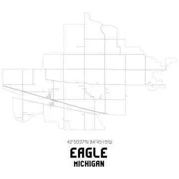 Minimalistic street map of Eagle, Michigan, United States. Illustrazione stock