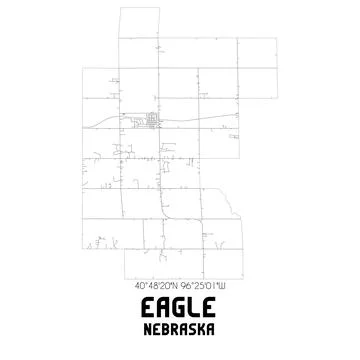 Minimalistic street map of Eagle, Nebraska, United States. Stock Illustration