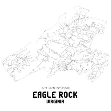 Minimalistic street map of Eagle Rock, Virginia, United States. Illustrazione stock