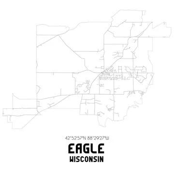 Minimalistic street map of Eagle, Wisconsin, United States. Illustrazione stock