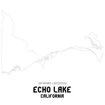 Minimalistic street map of Echo Lake, California, United States. Stock Illustration