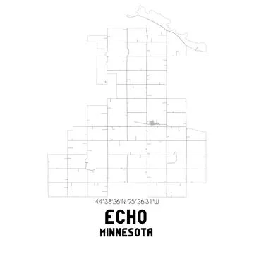 Minimalistic street map of Echo, Minnesota, United States. イラスト素材