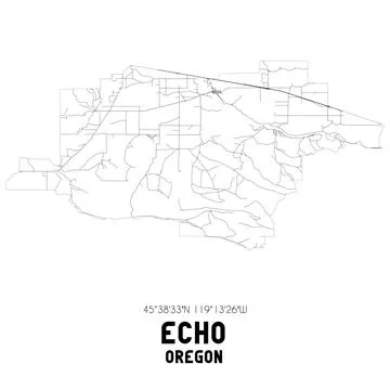 Minimalistic street map of Echo, Oregon, United States. Stock Illustration