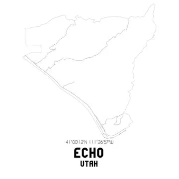 Minimalistic street map of Echo, Utah, United States. イラスト素材