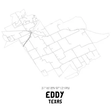 Minimalistic street map of Eddy, Texas, United States. Stock Illustration
