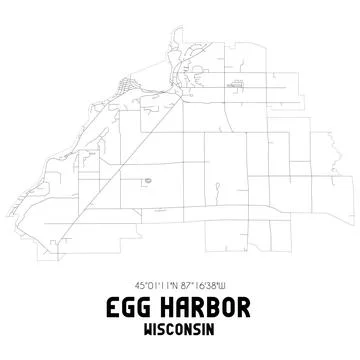 Minimalistic street map of Egg Harbor, Wisconsin, United States. イラスト素材