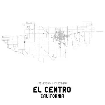 Minimalistic street map of El Centro, California, United States. Stock Illustration