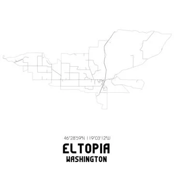 Minimalistic street map of Eltopia, Washington, United States. Stock Illustration