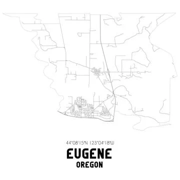 Minimalistic street map of Eugene, Oregon, United States. Stock Illustration