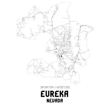Minimalistic street map of Eureka, Nevada, United States. Stock Illustration