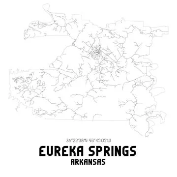 Minimalistic street map of Eureka Springs, Arkansas, United States. Stock Illustration