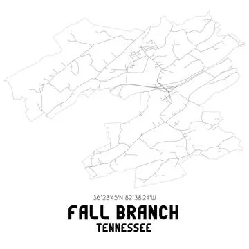 Minimalistic street map of Fall Branch, Tennessee, United States. Stock Illustration