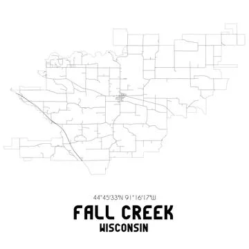 Minimalistic street map of Fall Creek, Wisconsin, United States. Illustrazione stock