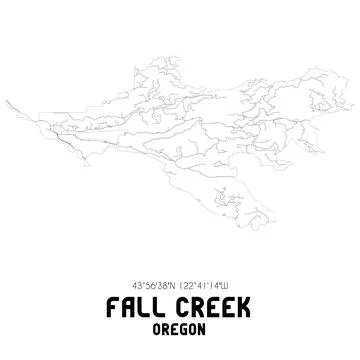 Minimalistic street map of Fall Creek, Oregon, United States. Illustrazione stock